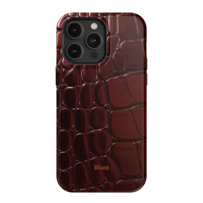 Oxblood Croc iPhone Case