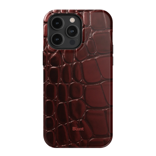 Oxblood Croc iPhone Case