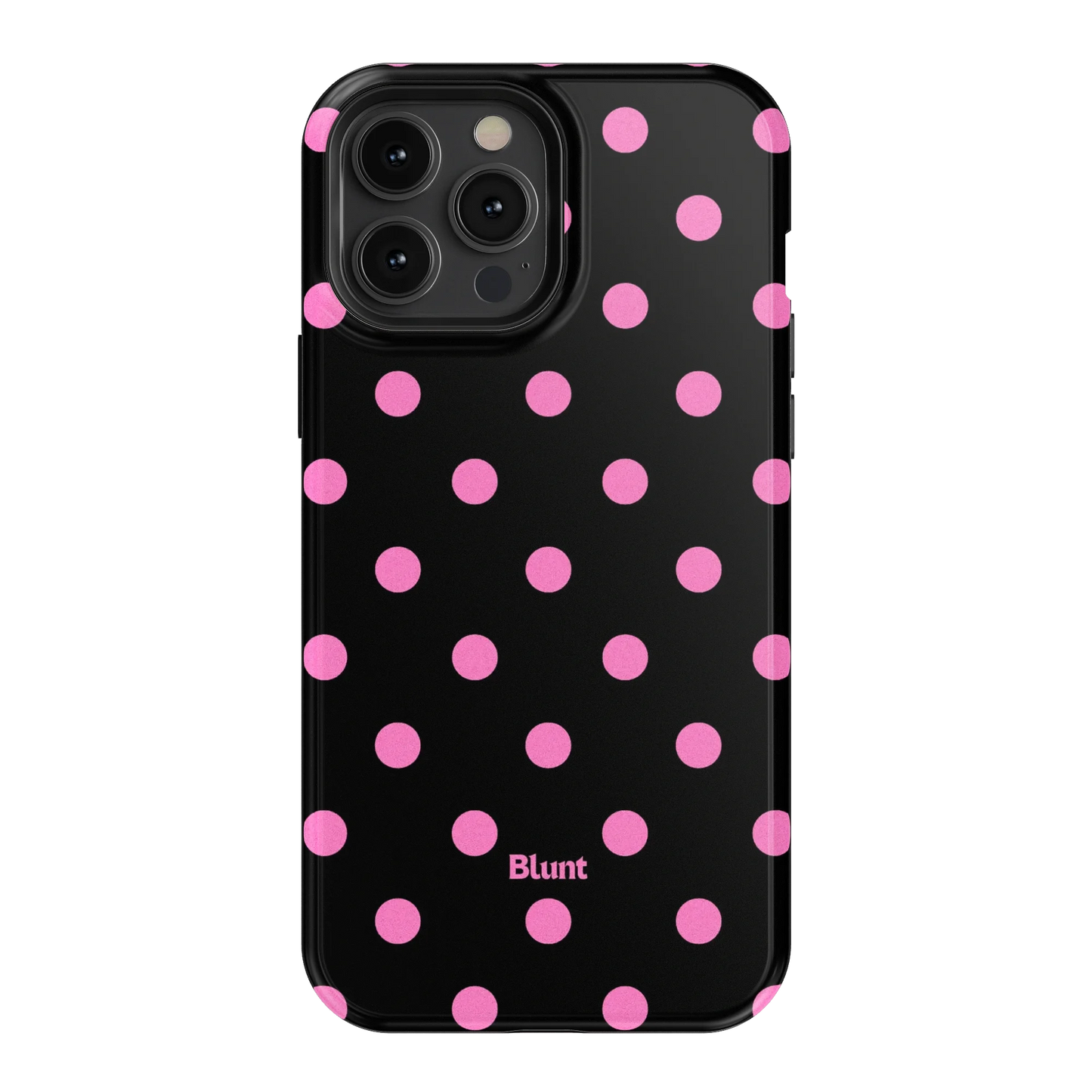 Pink and Black Polka iPhone Case