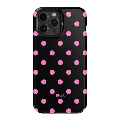 Pink and Black Polka iPhone Case