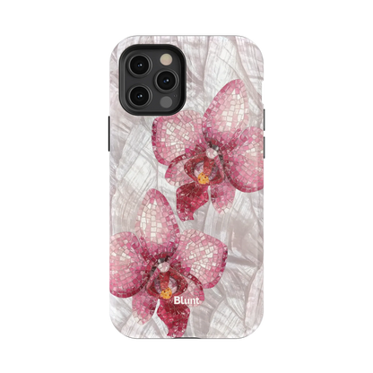 Pink Mosaic Orchids iPhone Case