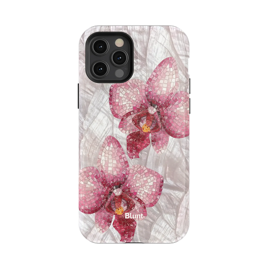 Pink Mosaic Orchids iPhone Case