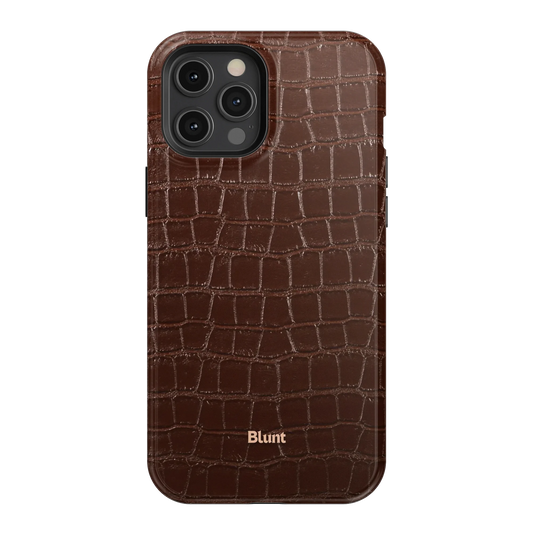 Chestnut Croc iPhone Case