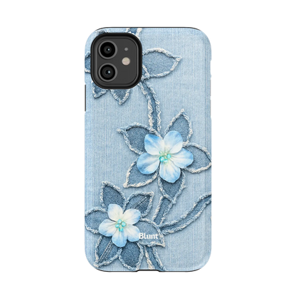 Denim Blue Bloom iPhone Case