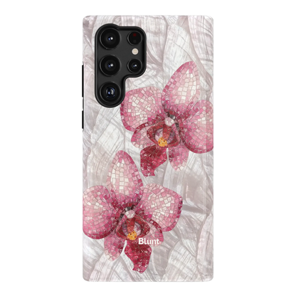 Pink Mosaic Orchids Samsung Case