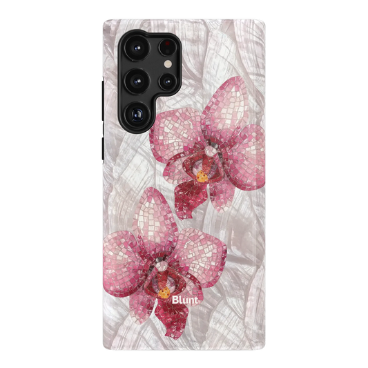 Pink Mosaic Orchids Samsung Case