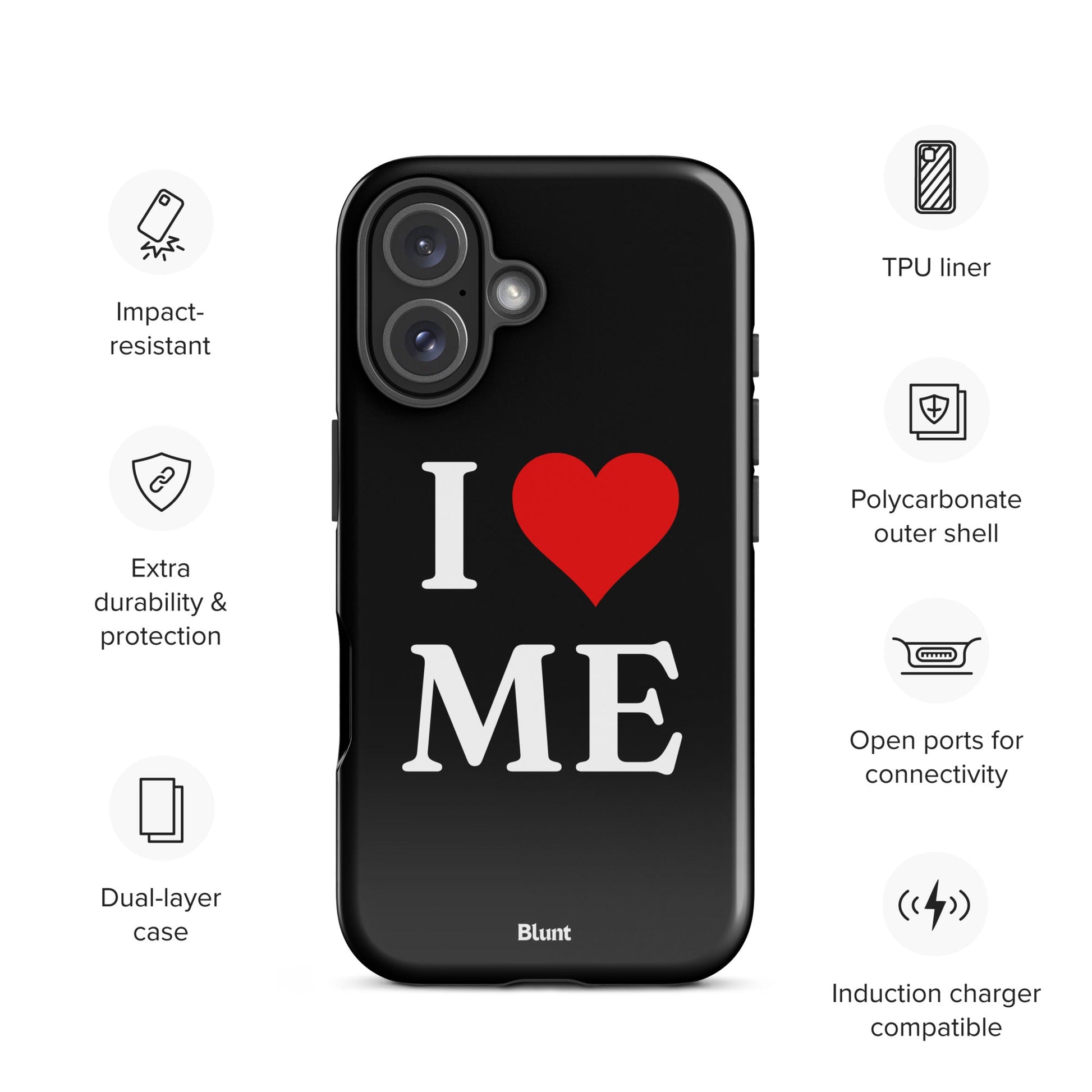 I Love Me in Black iPhone Case - Blunt Cases