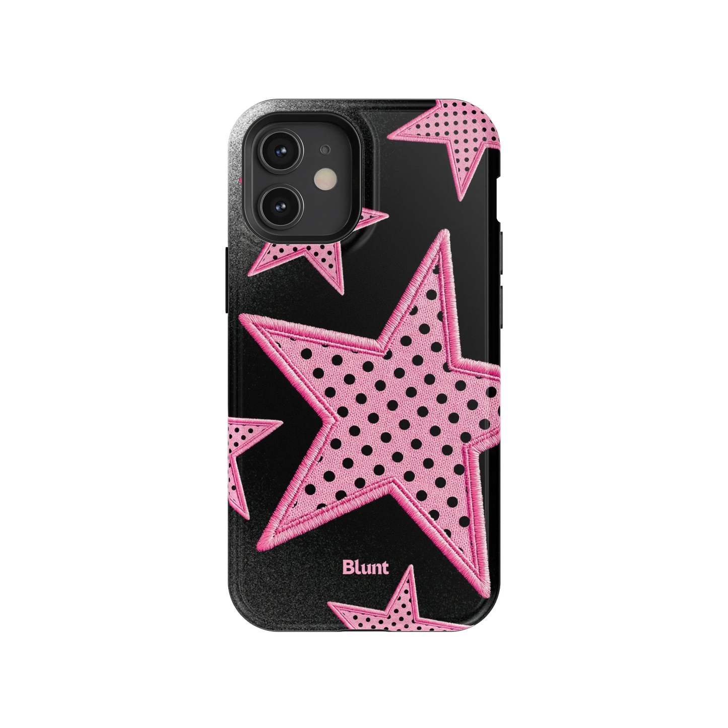 Midnight Pink Polka Star iPhone Case