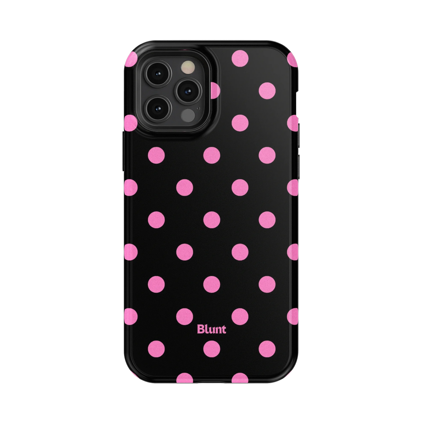 Pink and Black Polka iPhone Case