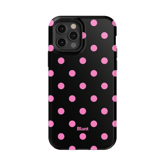 Pink and Black Polka iPhone Case