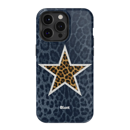 Denim Cheetah Star iPhone Case