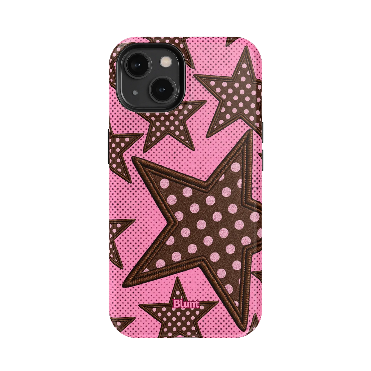 Pink Polka Star iPhone Case