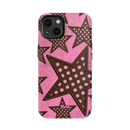 Pink Polka Star iPhone Case