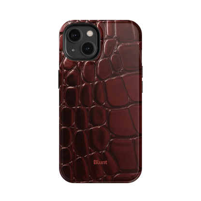 Oxblood Croc iPhone Case