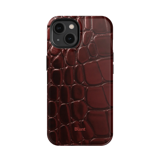 Oxblood Croc iPhone Case
