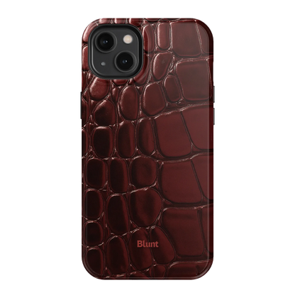 Oxblood Croc iPhone Case