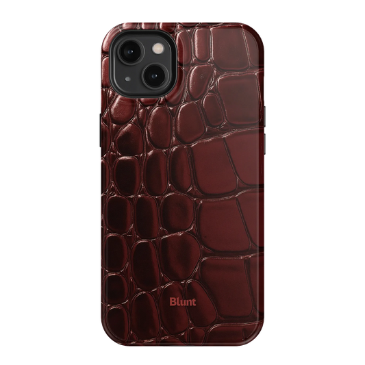 Oxblood Croc iPhone Case