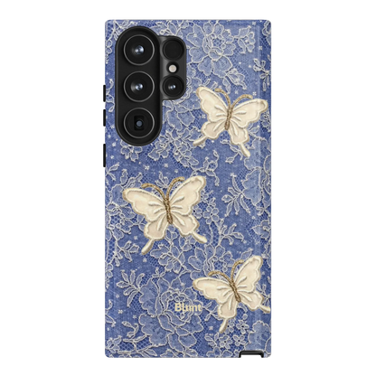 Blue Lace Butterfly Samsung Case