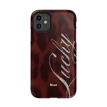 Brown Cheetah Lucky iPhone Case