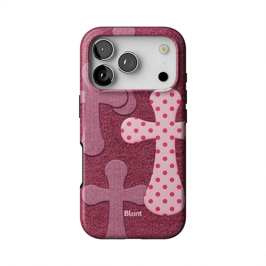 Pink-Polka-Patch-iphone-case-iPhone 17 Pro-1