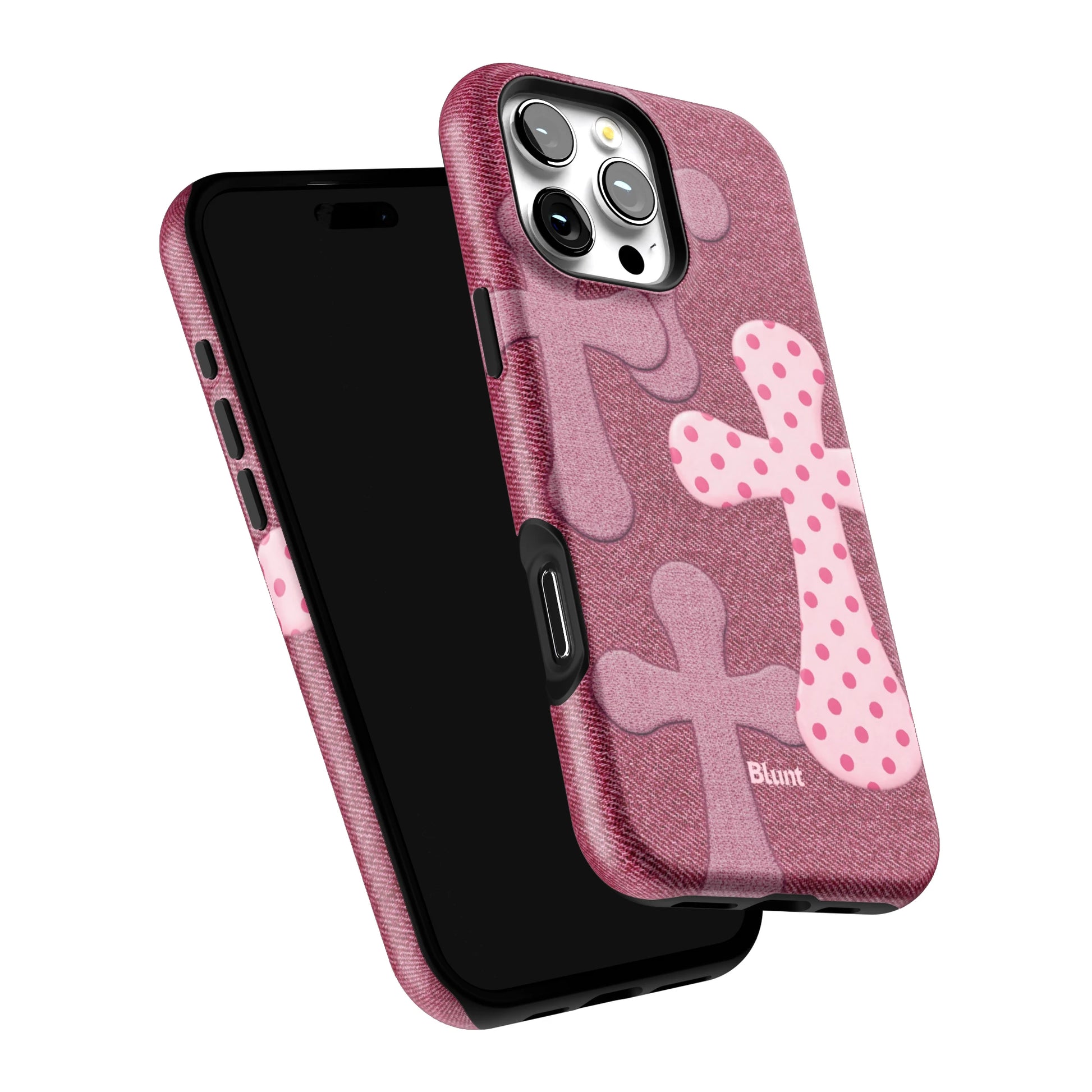 Pink-Polka-Patch-iphone-case-iPhone 16 Pro Max-5