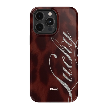 Brown Cheetah Lucky iPhone Case