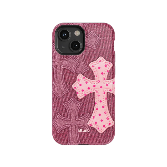 Pink Dottie Cross iPhone Case