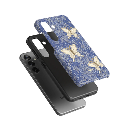 Blue Lace Butterfly Samsung Case