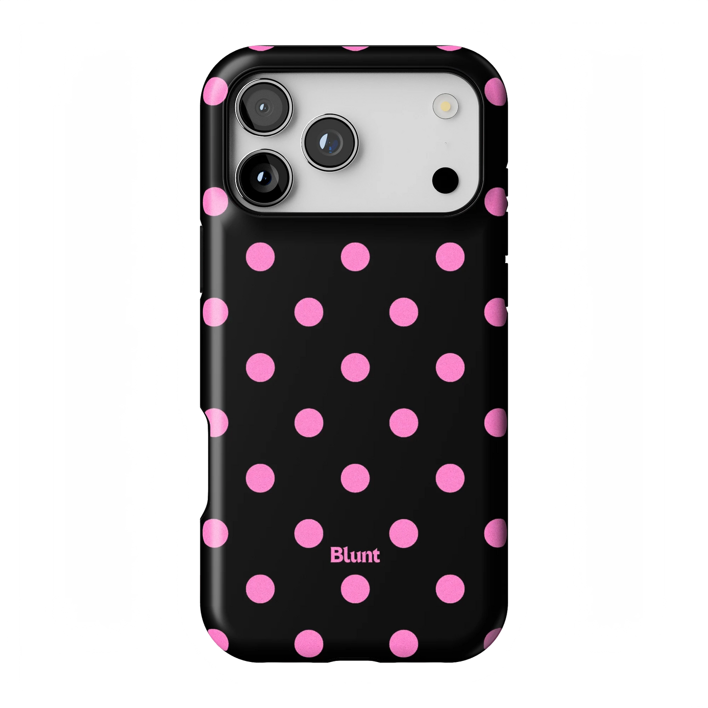 Pink and Black Polka iPhone Case