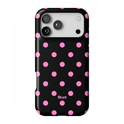 Pink and Black Polka iPhone Case