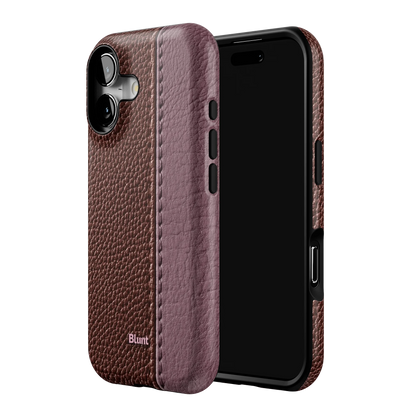 Maroon Grain iPhone Case