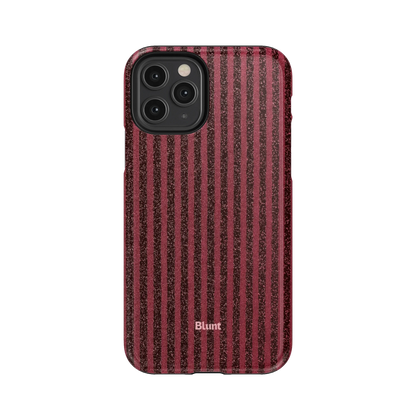 Red Sparkle Stripe iPhone Case