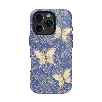 Blue Lace Butterfly iPhone Case