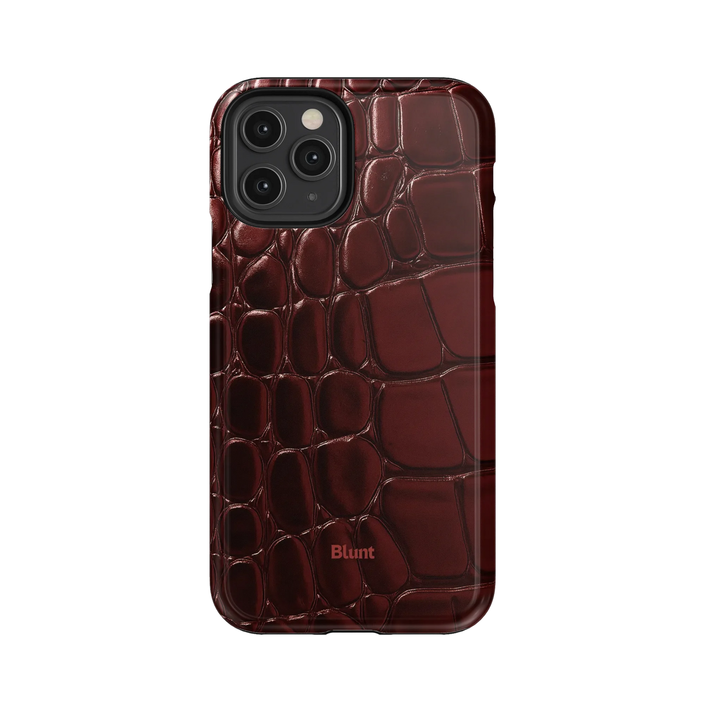 Oxblood Croc iPhone Case