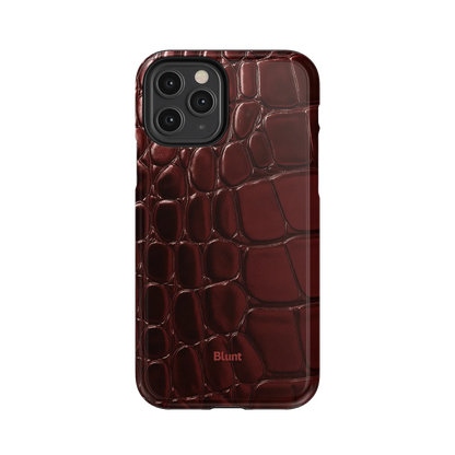 Oxblood Croc iPhone Case
