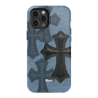 Denim Black Cross iPhone Case