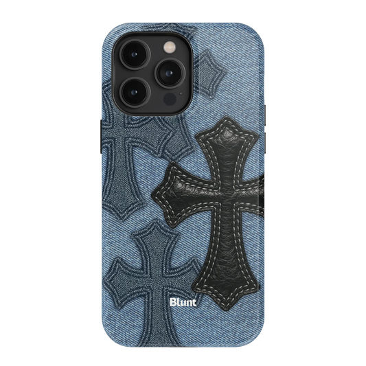 Denim Black Cross iPhone Case