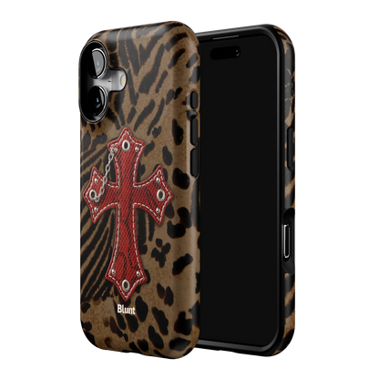 Leopard Red Cross iPhone Case