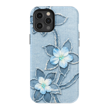 Denim Blue Bloom iPhone Case