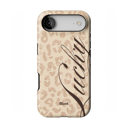 Cream Cheetah Lucky iPhone Case