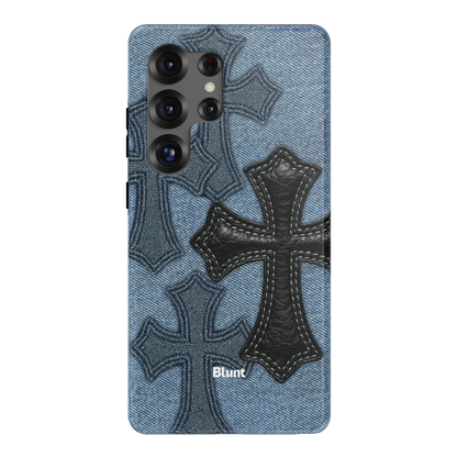 Denim Black Cross Samsung Case