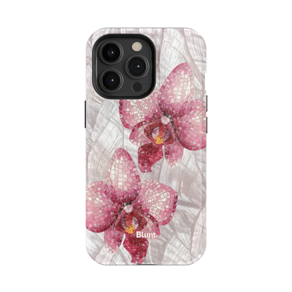 Pink Mosaic Orchids iPhone Case