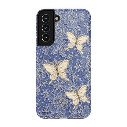 Blue Lace Butterfly Samsung Case