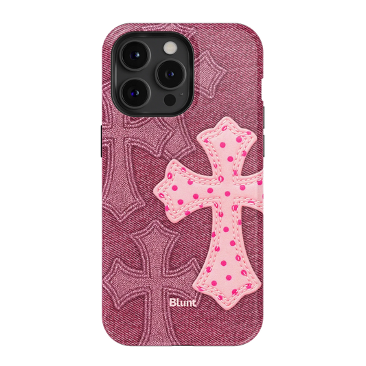 Pink Dottie Cross iPhone Case