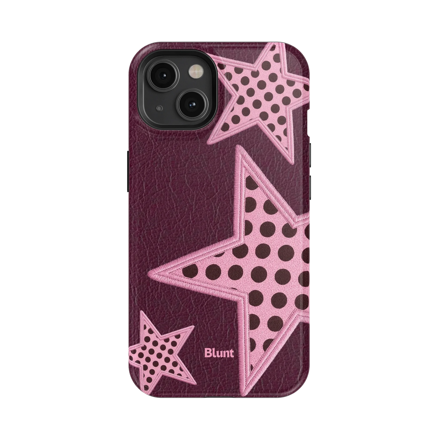 Plum Polka Star iPhone Case