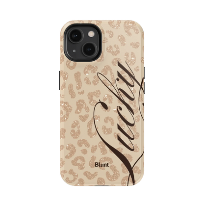 Cream Cheetah Lucky iPhone Case