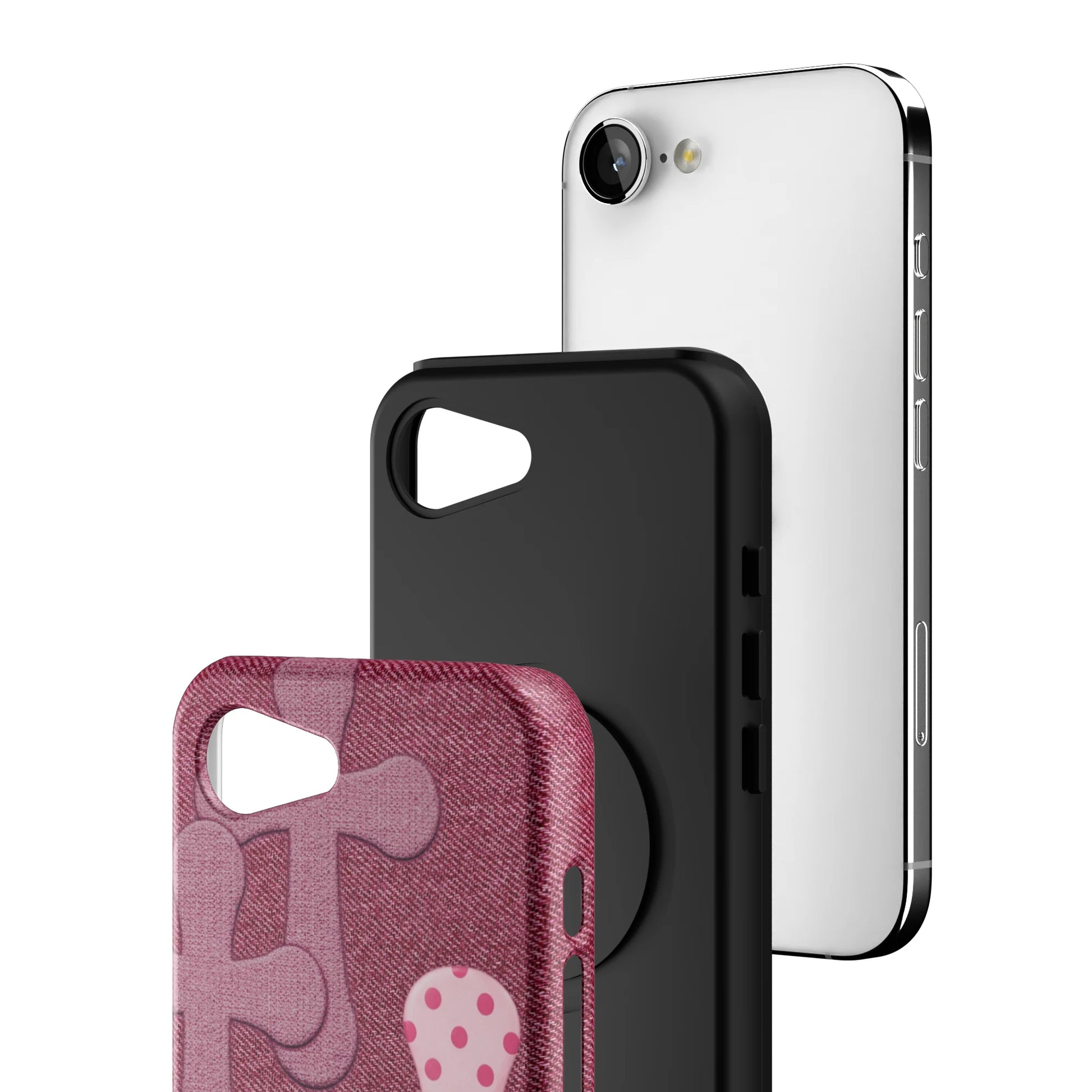 Pink-Polka-Patch-iphone-case-iPhone 16 E-3