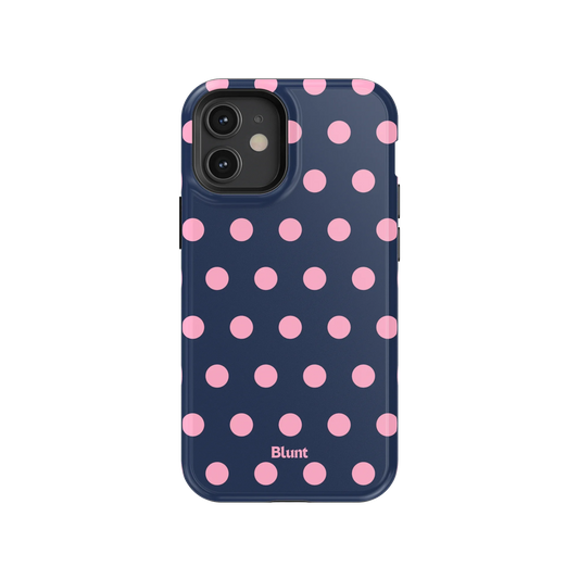 Navy Polka iPhone Case