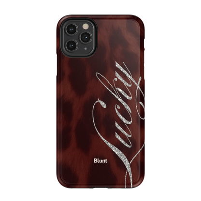 Brown Cheetah Lucky iPhone Case
