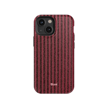 Red Sparkle Stripe iPhone Case